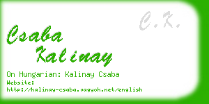 csaba kalinay business card